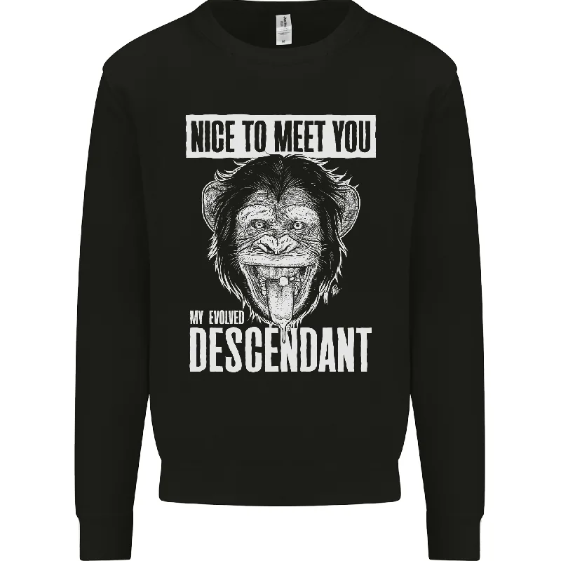 Chimp Evolved Descendant Funny Monkey Ape Mens Sweatshirt Jumper