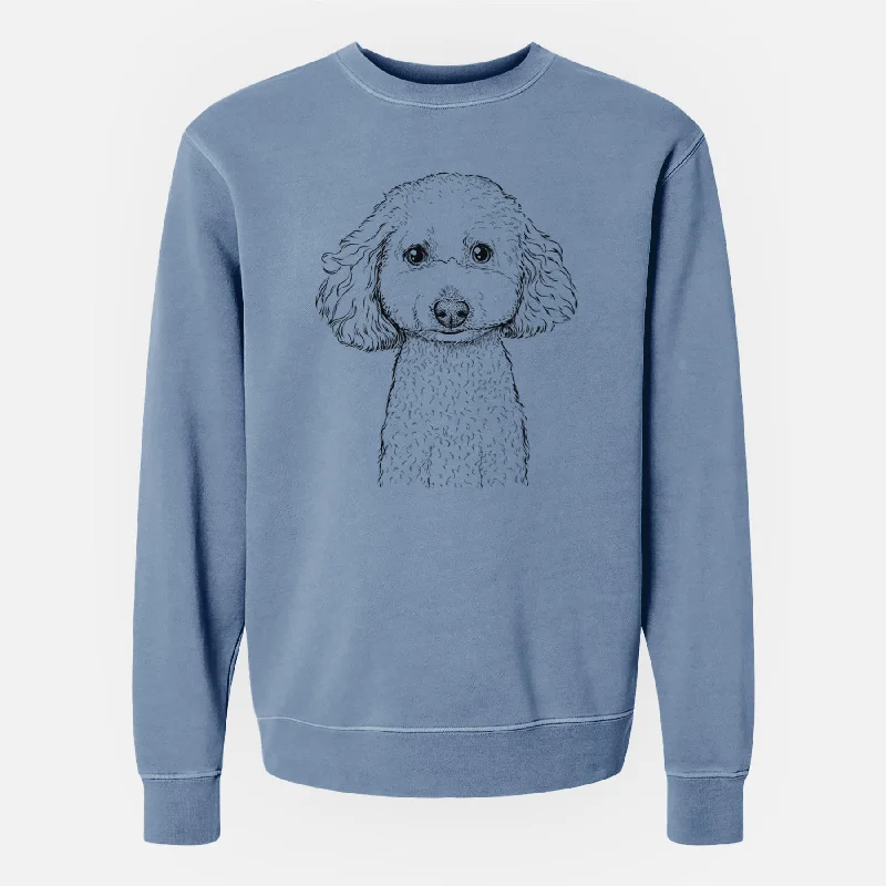 Bare Guinness the Toy Poodle Mix - Unisex Pigment Dyed Crew Sweatshirt