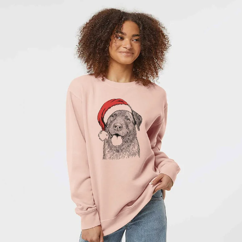 Santa Gonzo the Chocolate Lab - Unisex Pigment Dyed Crew Sweatshirt