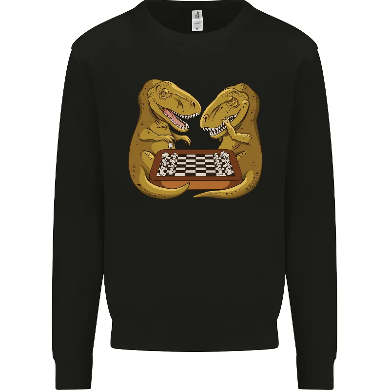 Chess T-Rex Dinosaur Mens Sweatshirt Jumper