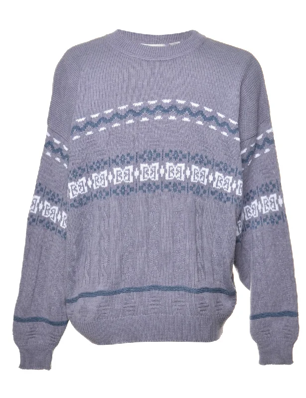 Lilac Patterned Jumper - L