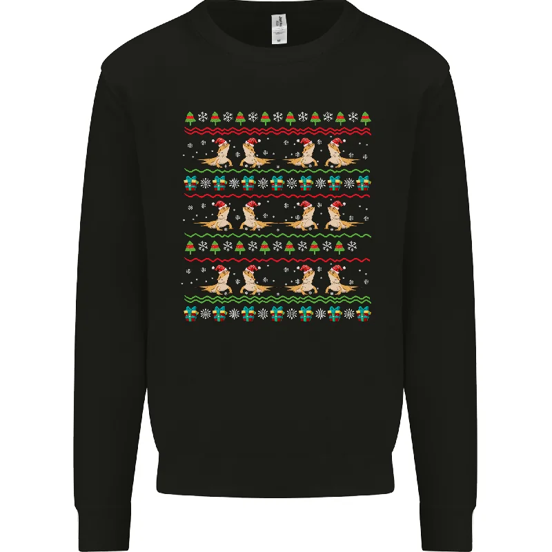 Christmas Bearded Dragon Xmas Reptile Mens Sweatshirt Jumper