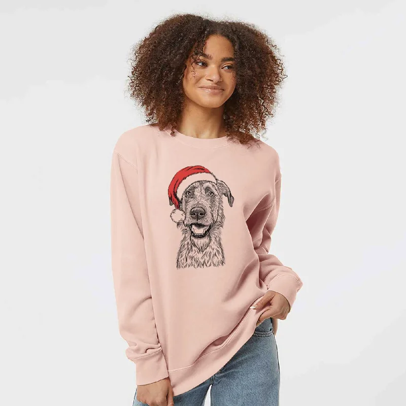 Santa Griffin the Irish Wolfhound - Unisex Pigment Dyed Crew Sweatshirt