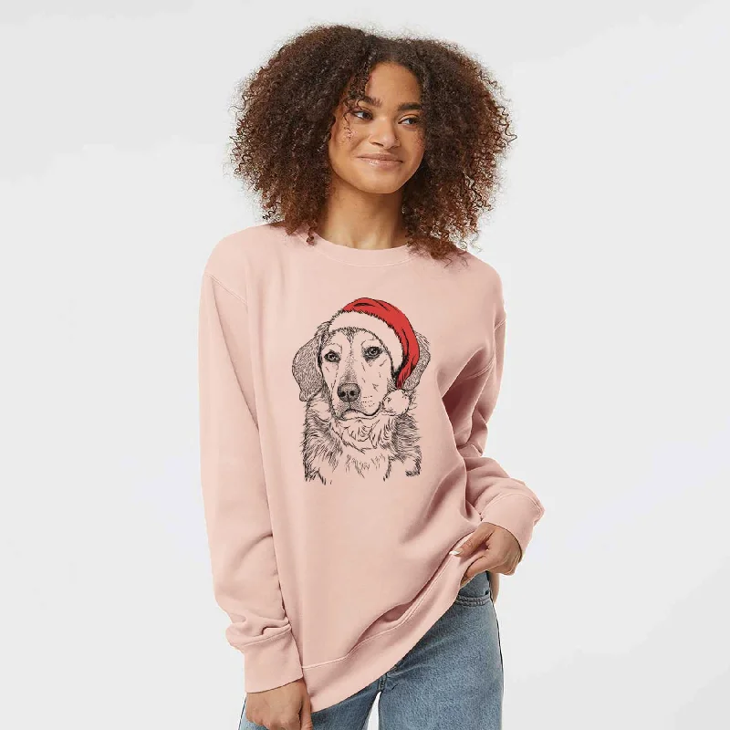 Santa Gunner the Beagle Mix - Unisex Pigment Dyed Crew Sweatshirt