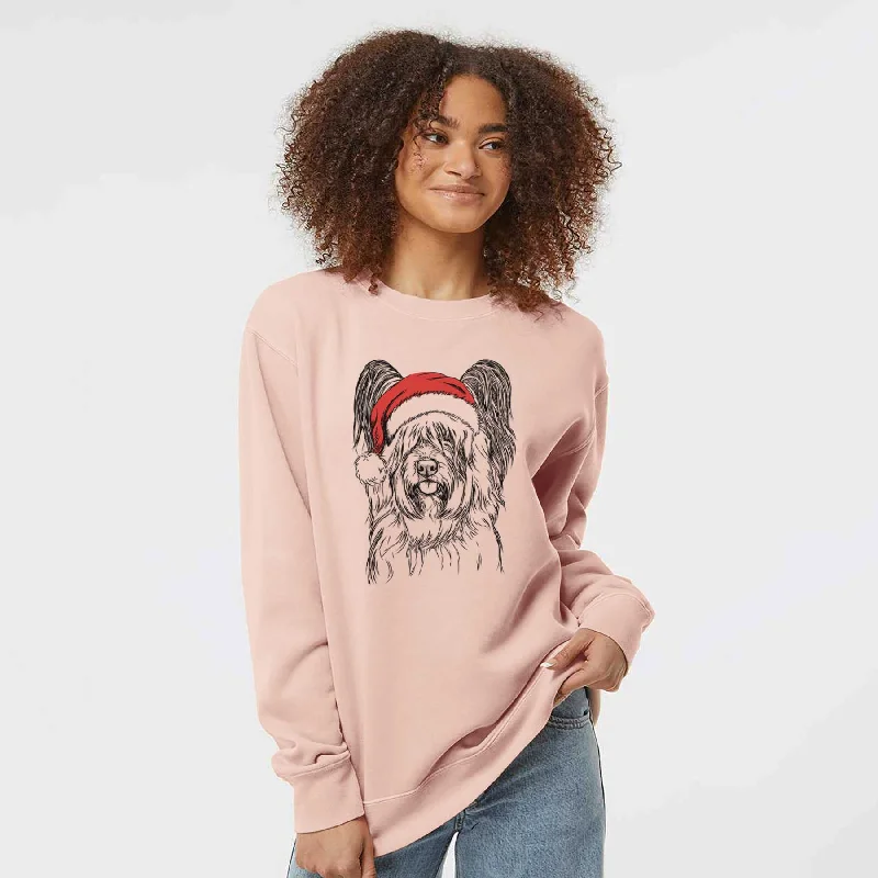 Santa Gideon the Skye Terrier - Unisex Pigment Dyed Crew Sweatshirt