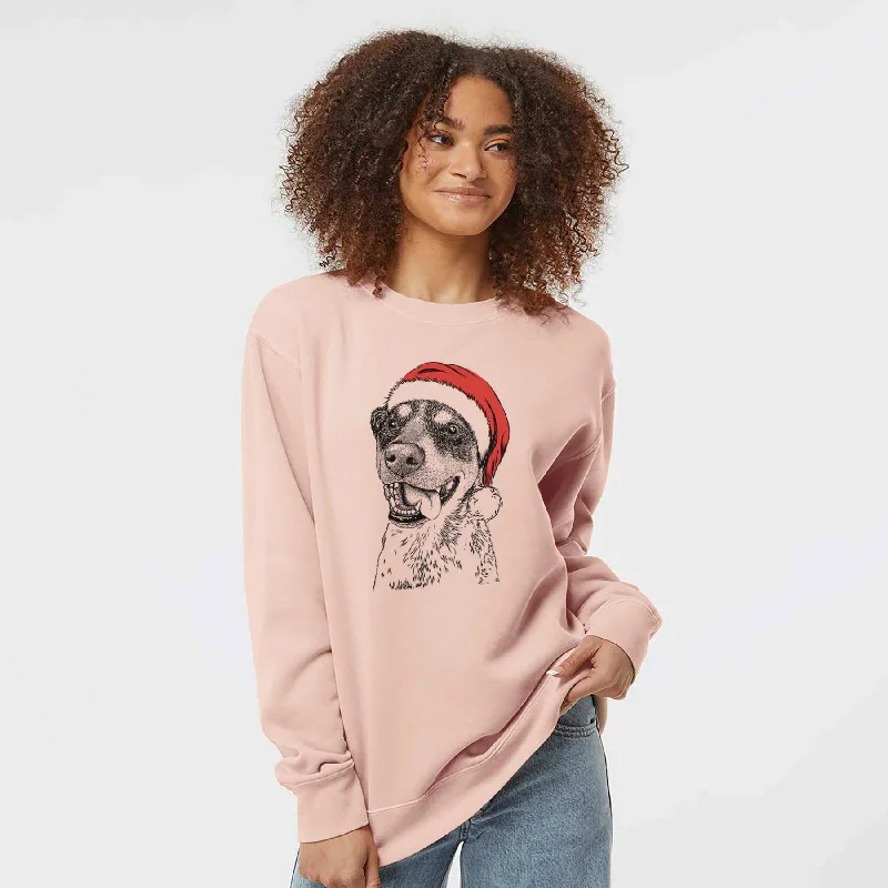 Santa Gerti the Mixed Breed - Unisex Pigment Dyed Crew Sweatshirt