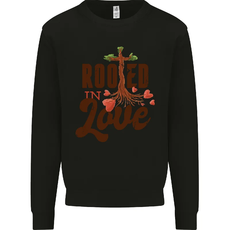 Christian Rooted in Love Christianity Jesus Mens Sweatshirt Jumper