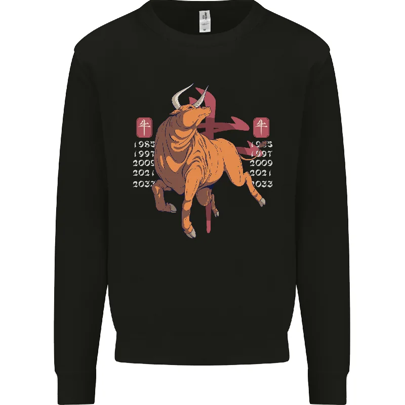 Chinese Zodiac Shengxiao Year of the Ox Mens Sweatshirt Jumper