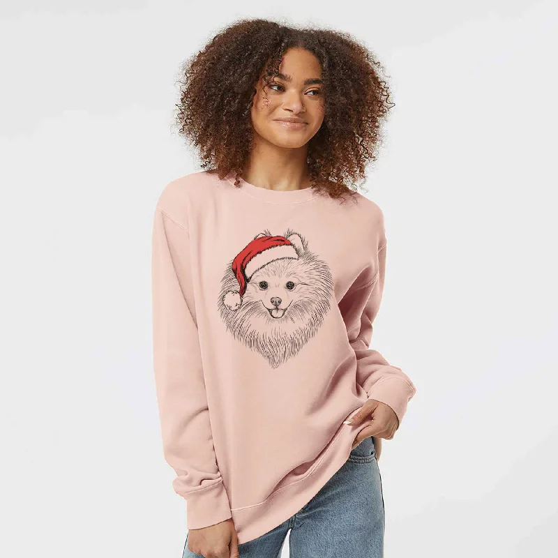 Santa GiGi the Pomeranian - Unisex Pigment Dyed Crew Sweatshirt