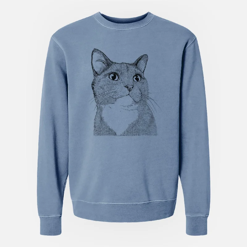 Bare Gizmo the Grey Cat - Unisex Pigment Dyed Crew Sweatshirt