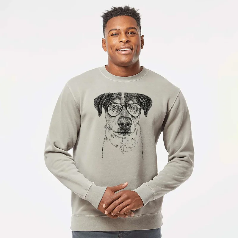 Aviator Gertrude the Mixed Breed - Unisex Pigment Dyed Crew Sweatshirt