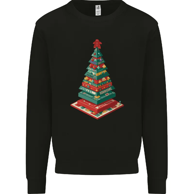 Christmas Board Games Xmas Tree Mens Sweatshirt Jumper
