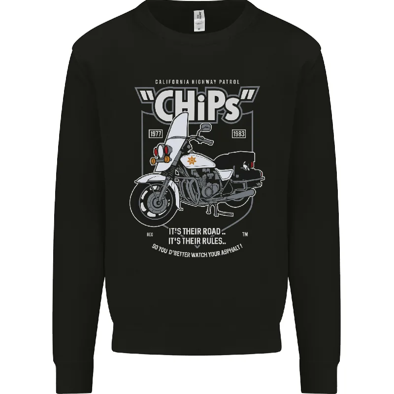 Chips Police Motorcycle Drama Motorbike Mens Sweatshirt Jumper