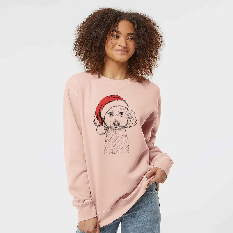 Santa Guinness the Toy Poodle Mix - Unisex Pigment Dyed Crew Sweatshirt