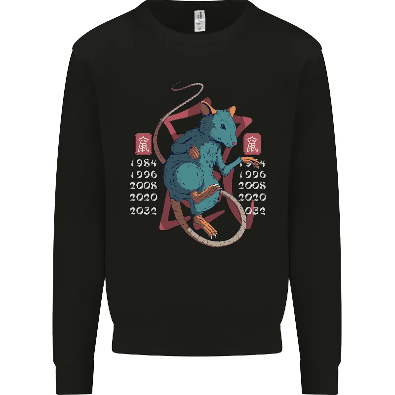 Chinese Zodiac Shengxiao Year of the Rat Mens Sweatshirt Jumper