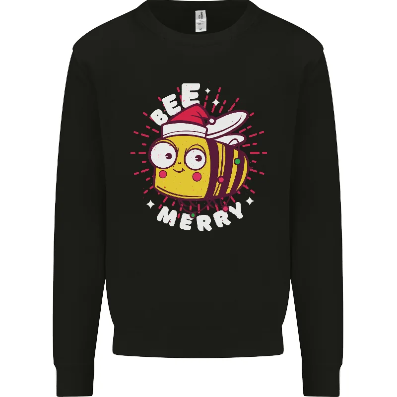 Christmas Bee Merry Funny Novelty Mens Sweatshirt Jumper