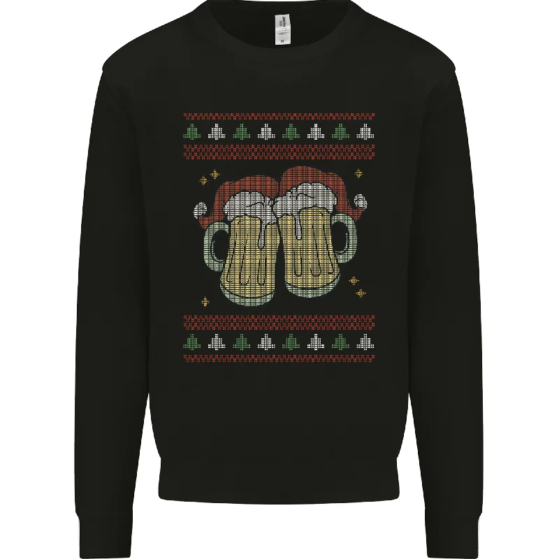 Christmas Beers Funny Xmas Alcohol Drunk Mens Sweatshirt Jumper