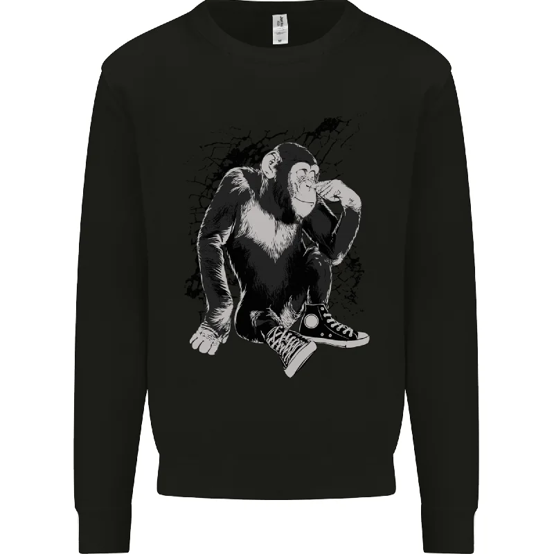 Chilled Out Chimp Chimpanzee Monkey Mens Sweatshirt Jumper