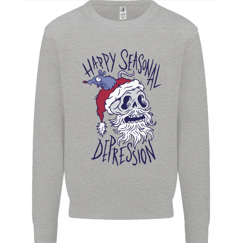 Christmas Bah Humbug Skull Scrouge Mens Sweatshirt Jumper