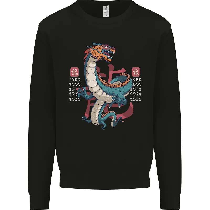 Chinese Zodiac Shengxiao Year of the Dragon Mens Sweatshirt Jumper
