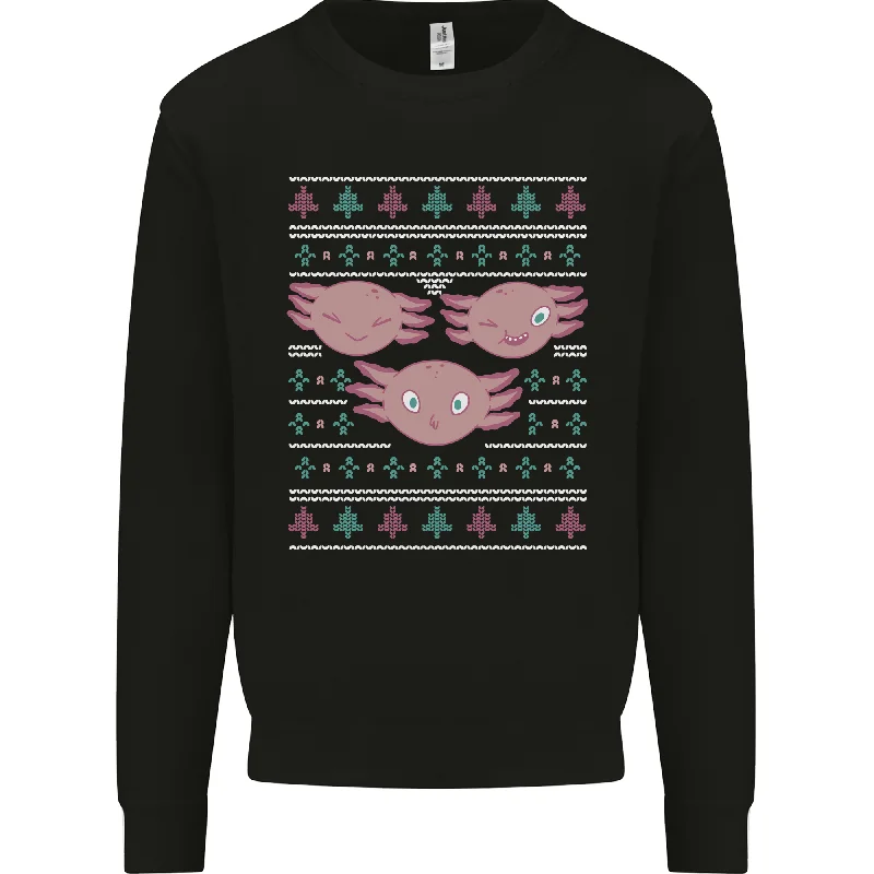 Christmas Axolotl Funny Xmas Mens Sweatshirt Jumper