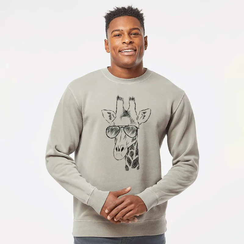 Aviator Geoffrey the Giraffe - Unisex Pigment Dyed Crew Sweatshirt