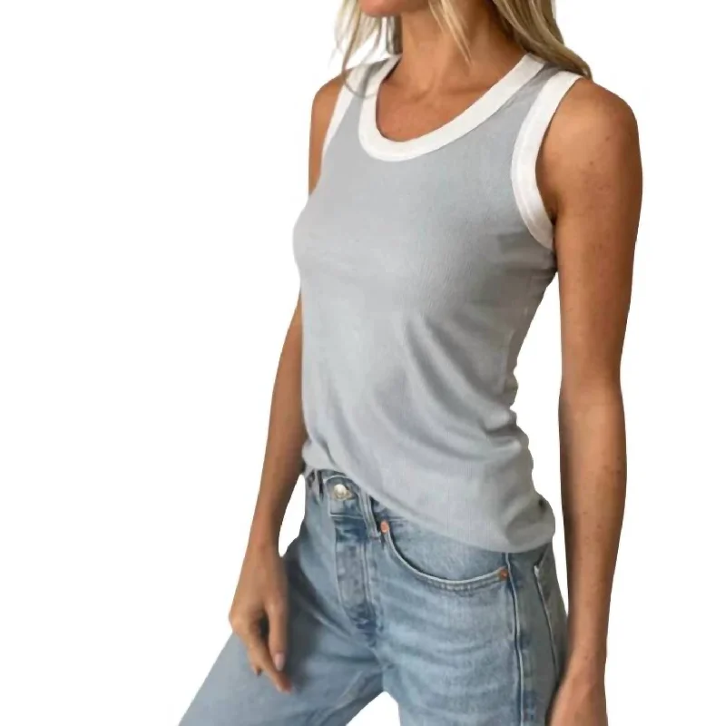 Sydney Tank In Light Blue / White