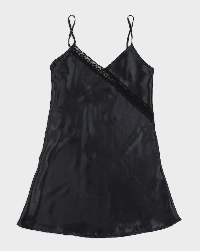 Black Lingerie Slip Dress - XS