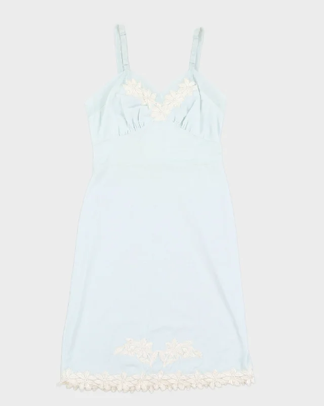 Blue Lingerie Slip Dress - XS