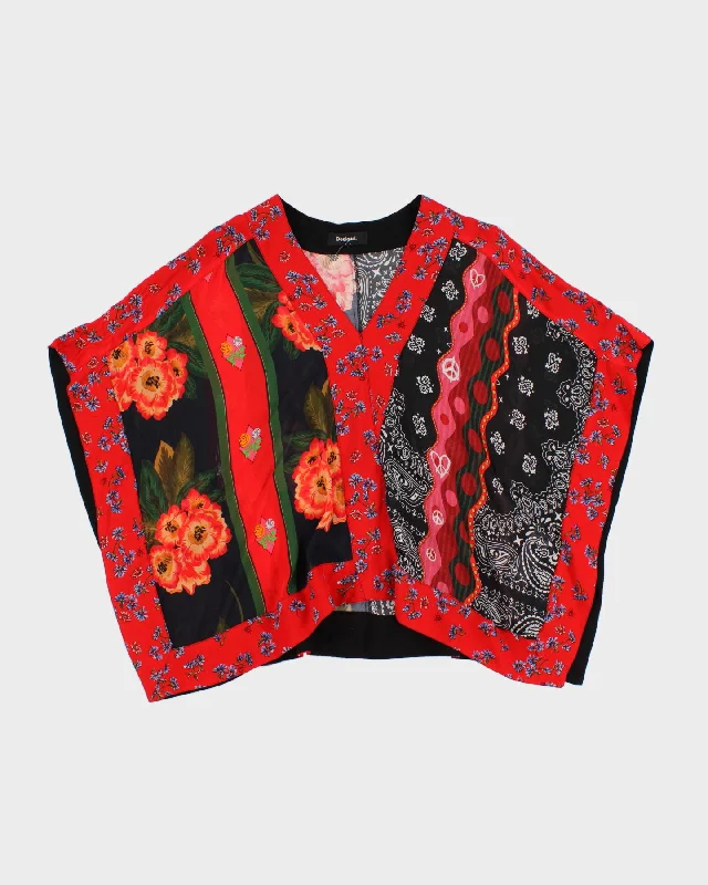 Desigual Paisley Print Poncho Blouse - S