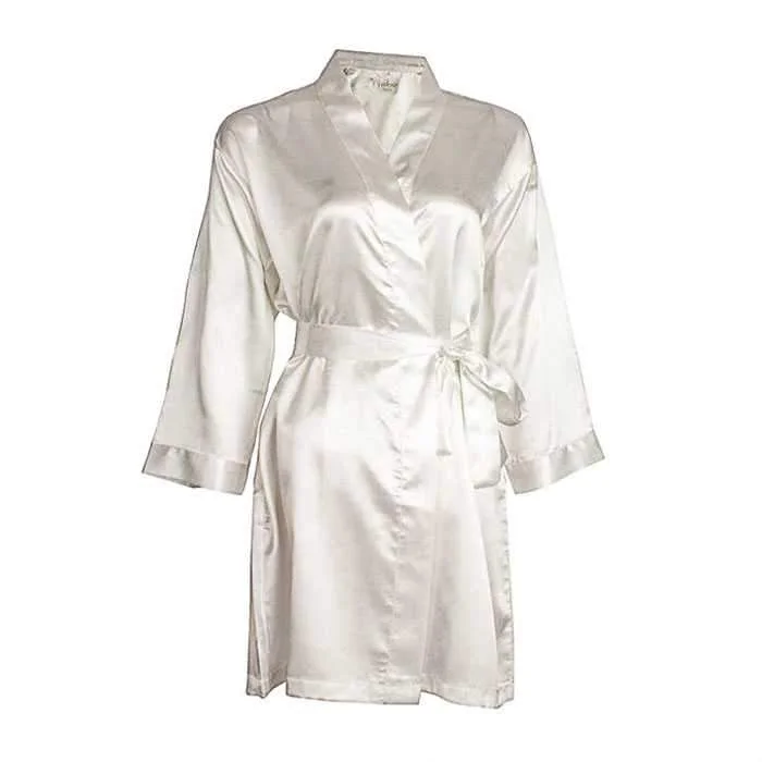 Ivory Satin Short Night Gown