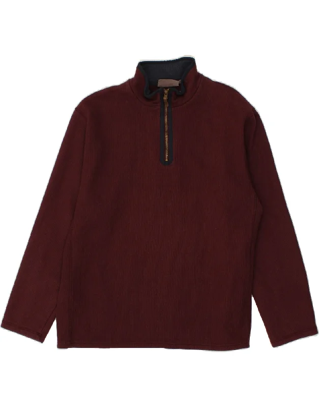 MOUNTAIN WAREHOUSE Womens Zip Neck Sweatshirt Jumper UK 22 3XL Burgundy