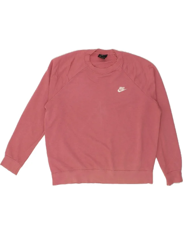 NIKE Womens Oversized Sweatshirt Jumper UK 18 XL Pink Cotton