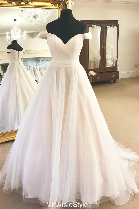 Ball Gown Off Shoulder Sleeve Wedding Dress