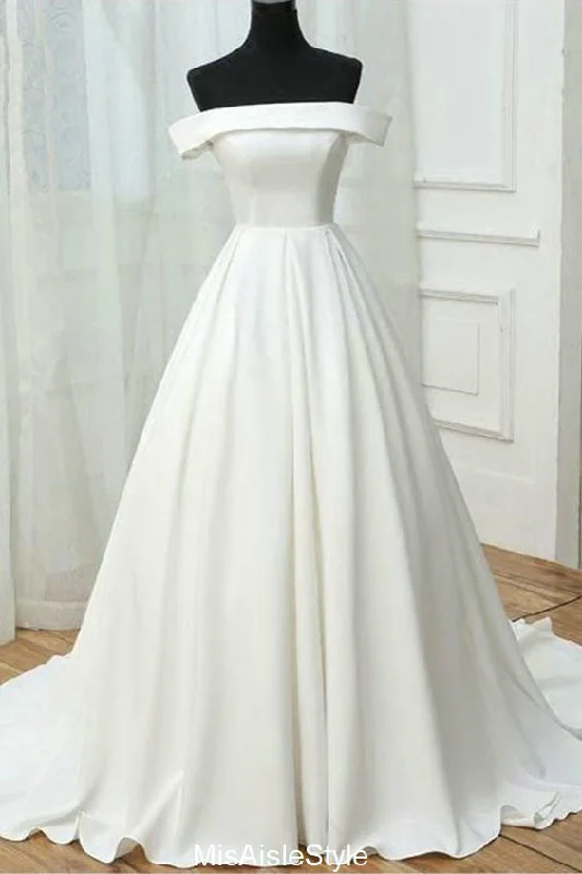 Off Shoulder Sleeve Wedding Dress