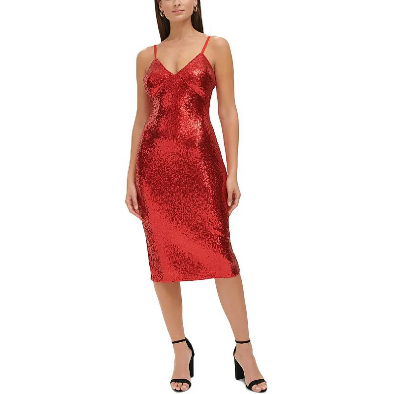 Womens Sequined Midi Midi Dress