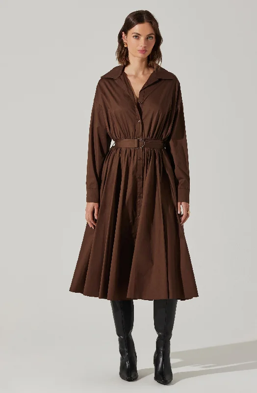 Darany Belted Midi Shirt Dress