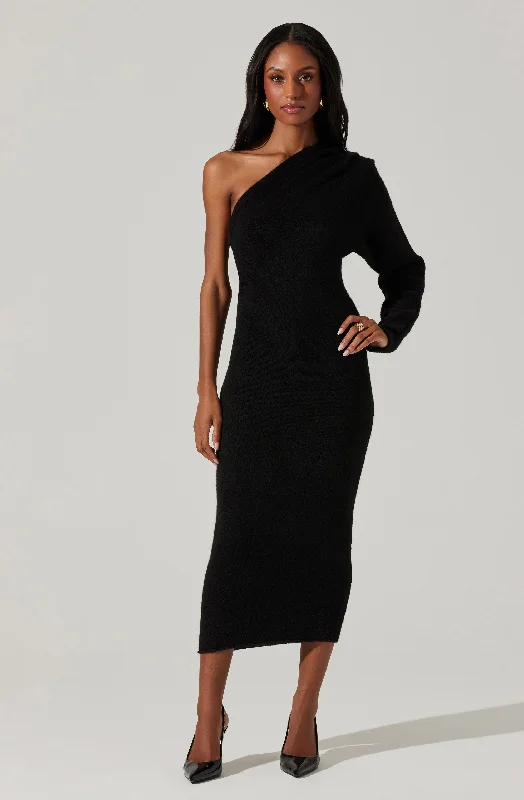 Finola One Shoulder Sweater Dress