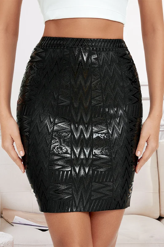 Black Bandage Skirt Metallic Bandage Skirt