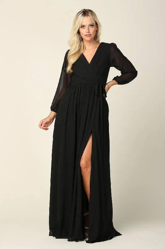 Long Sleeve Mother of the Bride Chiffon Dress Sale