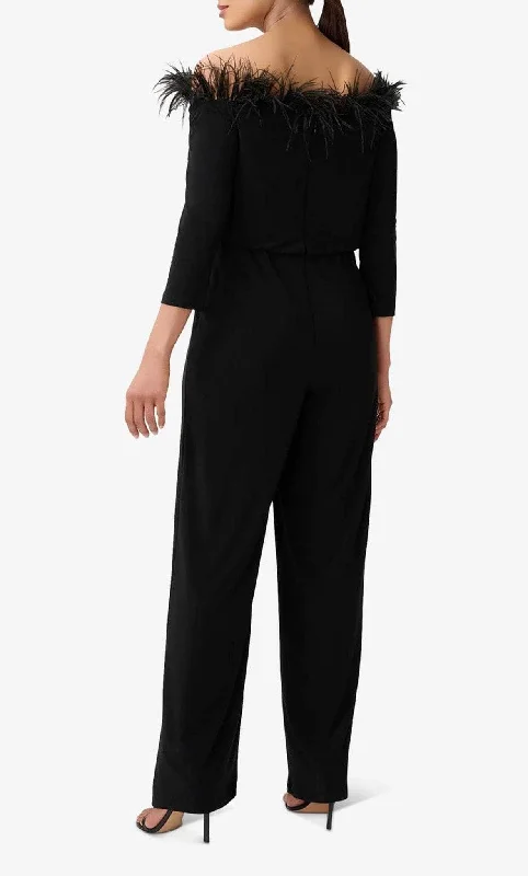 Adrianna Papell AP1E210212 - Feather Trimmed Jumpsuit