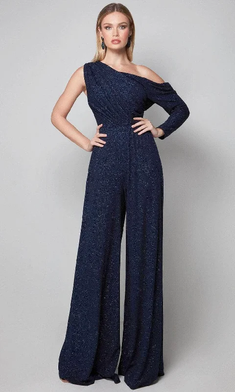 Alyce Paris 27589 - Asymmetrical Neck Formal Jumpsuit