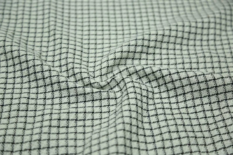 Black & White Checks Fancy Tweed Fabric