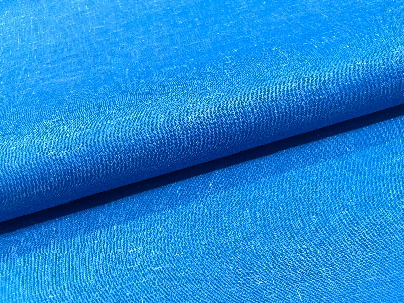 Blue Plain Cotton Linen Fabric