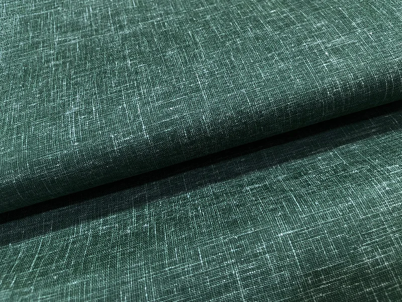 Bottle Green Plain Cotton Linen Fabric