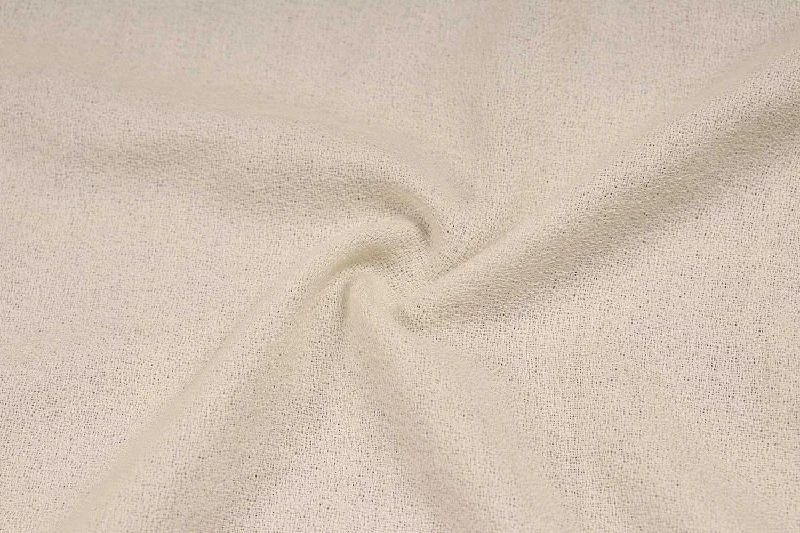 Cream Plain Wool Crepe Fabric