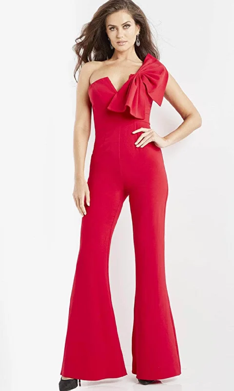 Jovani 09525 - V-Neck Single Strap Jumpsuit