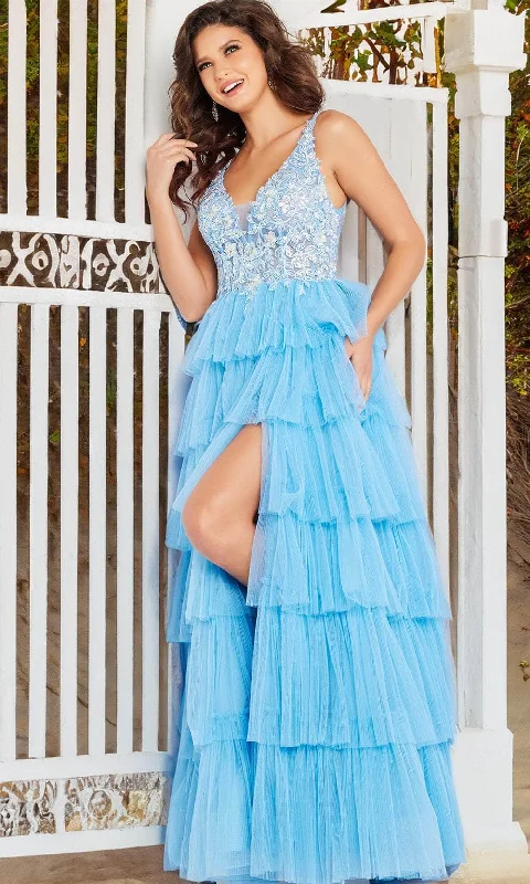 Jovani 37632 - Embroidered V-Neck Prom Dress