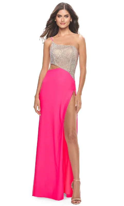 La Femme 31600 - Jeweled Cutout Prom Dress with Slit