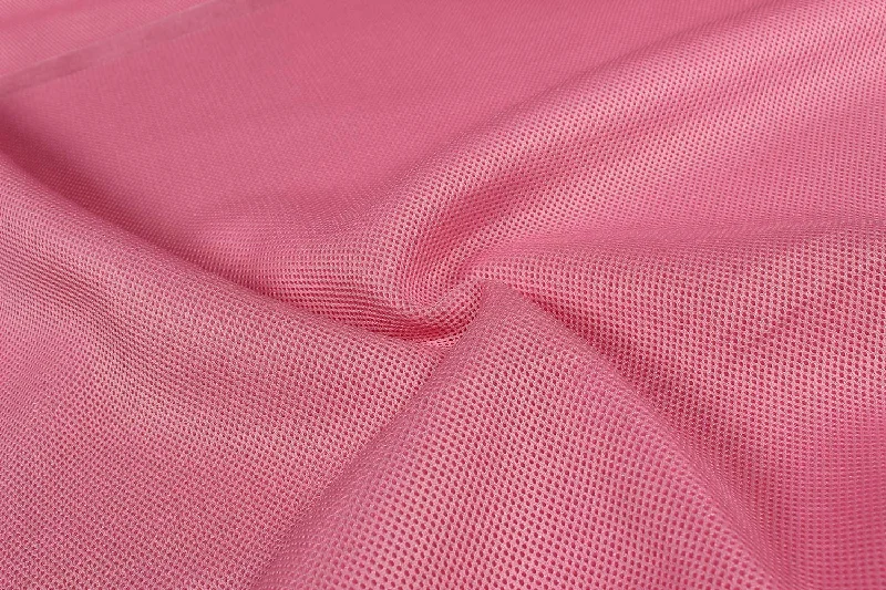 Pink Plain Bonded Sports Mess fabric